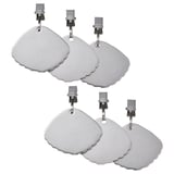 Six silver stainless steel cloud-shaped clips, designed for outdoor use, attaching to tablecloths or fabrics.