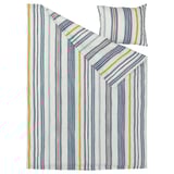 Multi-colored striped bedding set, cotton rectangle.