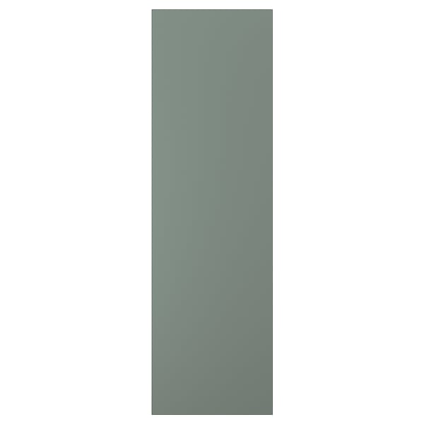 NICKEBO grey-green cabinet door, rectangular, smooth matte foil.