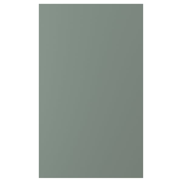 This image a NICKEBO cabinet door in grey-green. Its design has clean, straight lines with a smooth, matte surface.