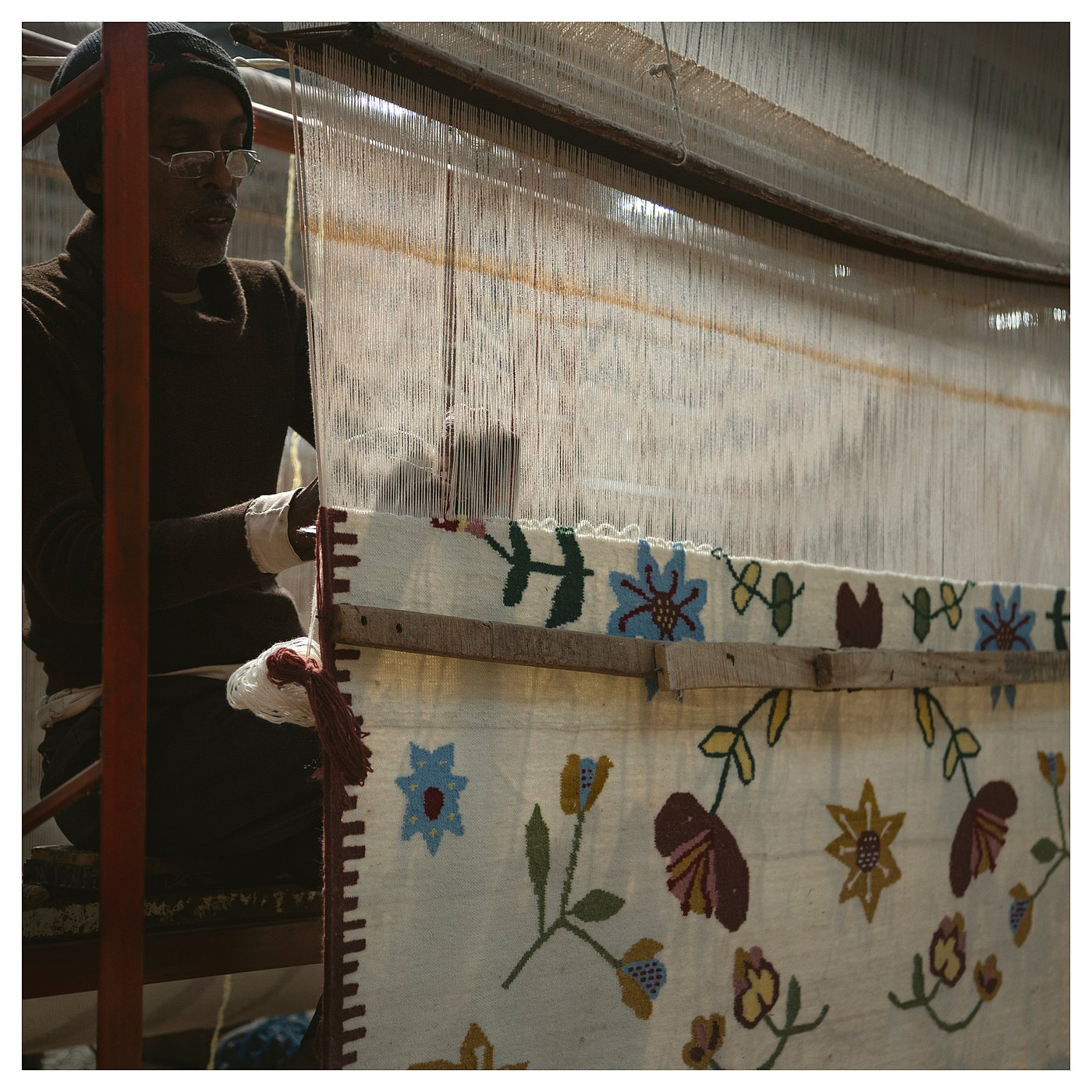 NICKGRÄS rug, flatwoven, multicolour/handmade, 200x300 cm - IKEA