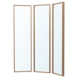 Three NISSEDAL light brown mirrors, tri-fold, safe glass, ideal for outfits.