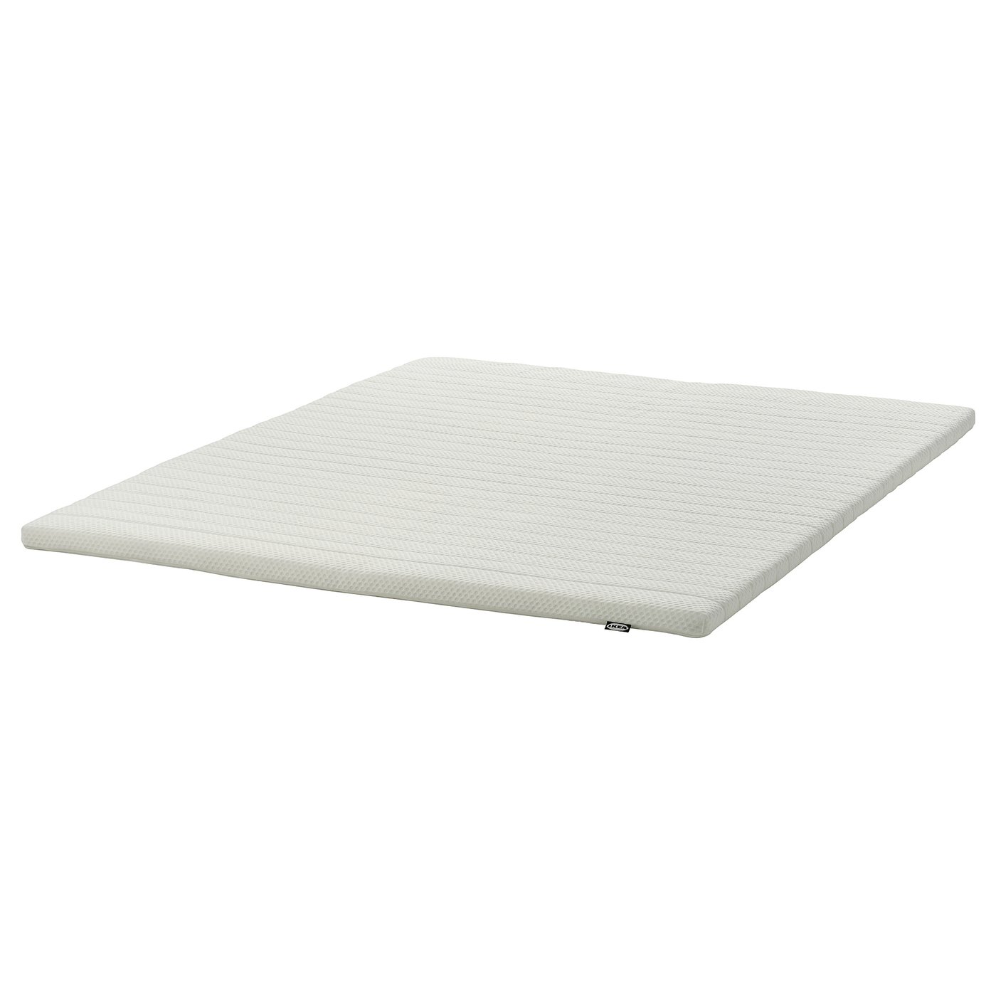 NISSEHOLM: white, square mattress pad with firm foam, stretch cover, and zip.