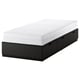 NORDLI black bed frame with white mattress, 3 drawers, compact design.