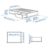 Illustration with measurements for the product: NORDLI.