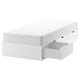 NORDLI white bed frame with 3 drawers, sleek & modern, space-saving design, soft-close drawers.