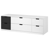 Ikea NORDLI white chest, six drawers, modern minimalist design.
