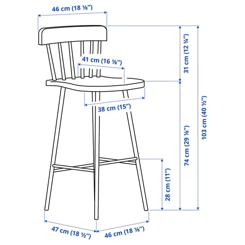 Illustration with measurements for the product: NORRARYD.