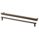Two NYDALA bronze-colored cabinet handles, slightly curved, metallic finish, laid on white background.