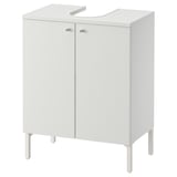 NYSJÖN bathroom cabinet - white, 2 doors, space-saving.