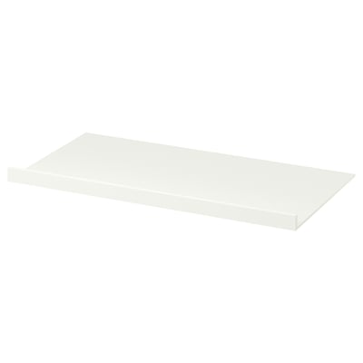 NYTTIG white rectangular shelf, modern design, flat surface, minimalist style, made of fibreboard and melamine foil.