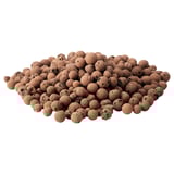 Pile of brown clay pebbles, used for plant care, improving soil and drainage.