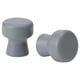 Two ceramic knobs: one round, one cylindrical with wide top.