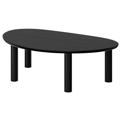 ÖRTRÄSK Coffee table, black ash veneer, 110x68 cm