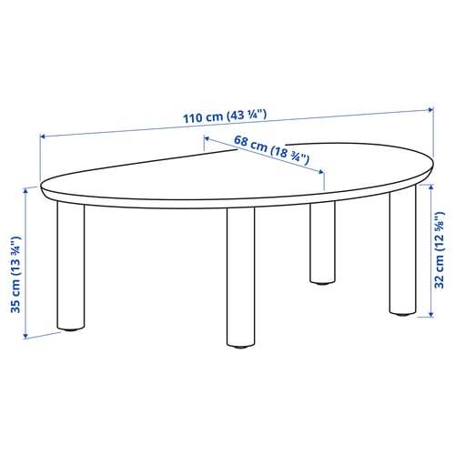 Illustration with measurements for the product: ÖRTRÄSK.