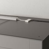 Grey wardrobe with led sensor light and power cord.