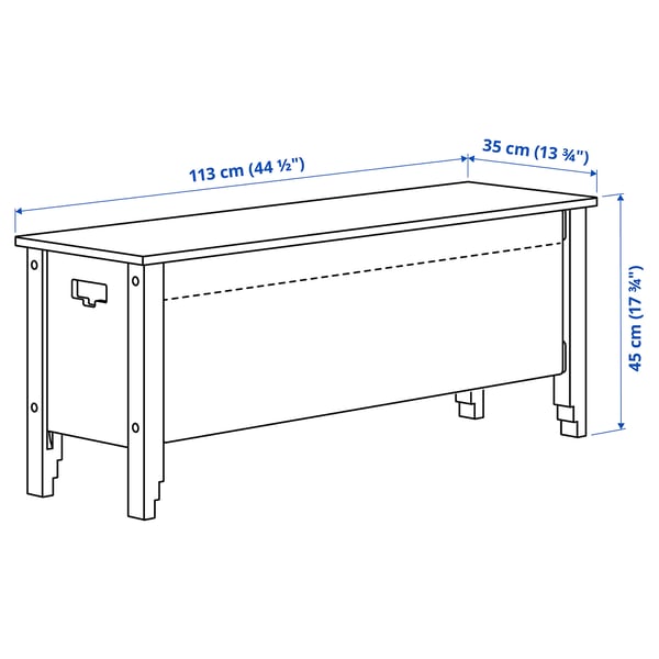 Illustration with measurements for the product: OMMJÄNGE.