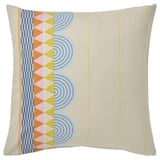 OMMJÄNGE cushion, cream with multi-colored triangles, lines, and circles, geometric design on cotton.