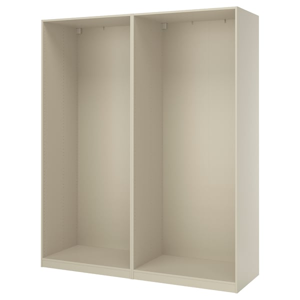 Off-white ikea PAX wardrobe frame, customizable, minimalist design.