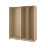 PAX wardrobe frame, light oak, rectangular, open compartments.