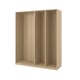 PAX wardrobe frame, light oak, rectangular, open compartments.
