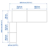 Illustration with measurements for the product: PAX.