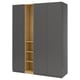 PAX / FORSAND Wardrobe combination, dark grey dark grey/oak effect, 185x60x236 cm