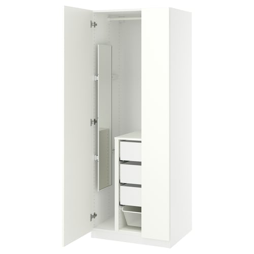 PAX / FORSAND Wardrobe combination, white/white, 75x60x201 cm
