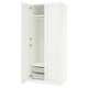 Option: An open white ikea PAX wardrobe with shelves and mesh baskets.