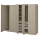 Option: PAX / TYSSEDAL Wardrobe combination, grey-beige/grey-beige, 250x58x201 cm