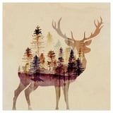 PJÄTTERYD canvas: deer, forest, natural colors shortened to: PJÄTTERYD canvas: deer, forest, natural