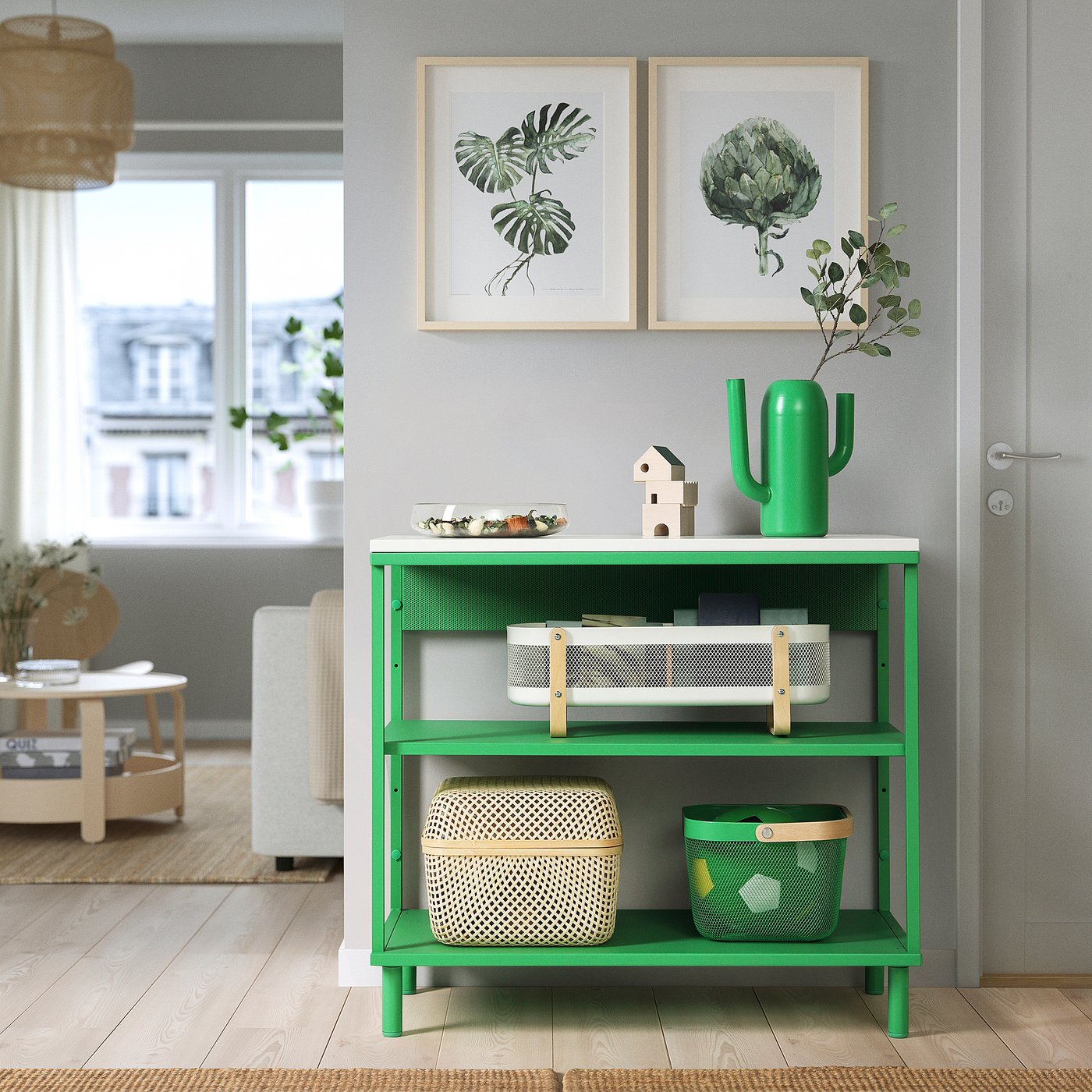 PLATSA open shelving unit, white/green, 80x42x73 cm - IKEA Sweden