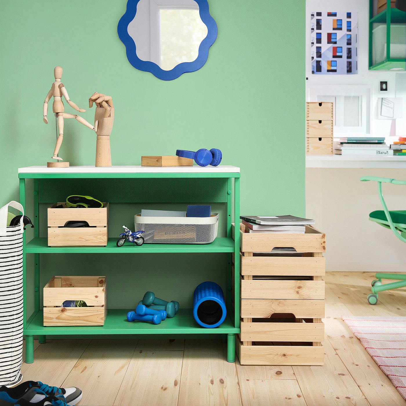 PLATSA open shelving unit, white/green, 80x42x73 cm - IKEA Sweden