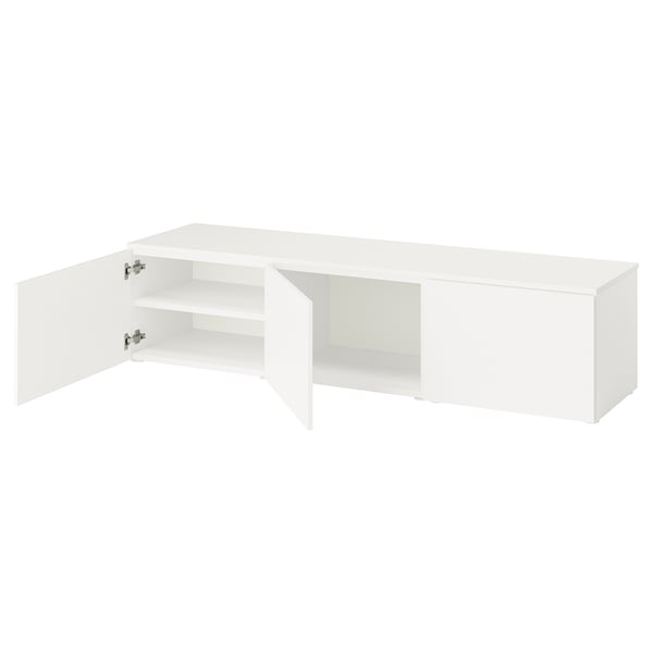 White PLATSA storage unit, rectangular, minimalist, with open shelves.