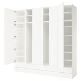 White PLATSA storage unit with multiple shelves in a modern design.