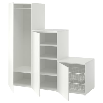 PLATSA Wardrobe with 3 doors, white/Fonnes white, 180x57x181 cm