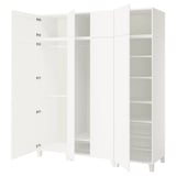 A white PLATSA storage unit with multiple shelves and compartments. It adjustable interiors for organized storage.