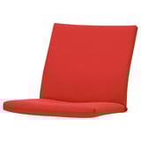 Red ikea POÄNG chair cushion, modern, minimalist rectangle design, smooth surface.