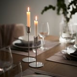 PRAKTAND Candlestick, set of 2, stainless steel