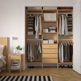 PURRPINGLA Hanging storage w 6 compartments, textile/beige, 22x34x80 cm