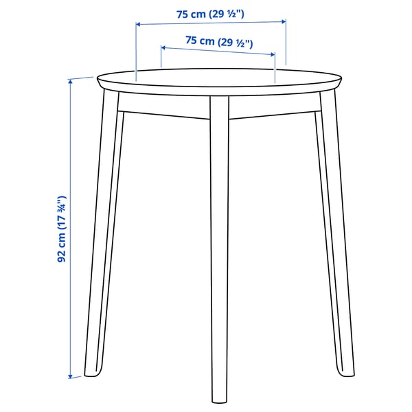 RÄVSTEN Table, counter height black, 75 cm