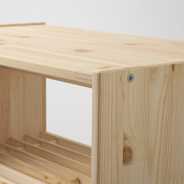 RAGGBERG Bench with shoe storage, pine, 60x35x45 cm