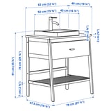 Illustration with measurements for the product: RÅGRUND.