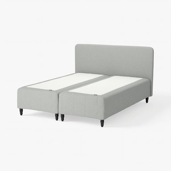 RÅHOLMAR Pocket spring mattress bse, 5 zones, incl leg and headboard medium firm/Tibbleby beige/grey, 180x200 cm