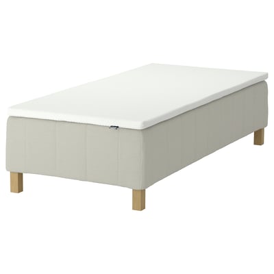 RÅHOLMAR Pocket spring mattress bse, 5 zones, incl leg and mattress pad firm/Knisa light beige Nordberget, 90x200 cm