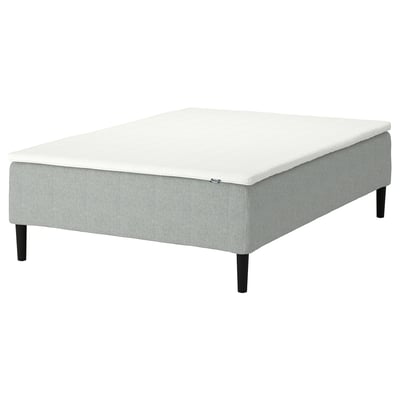 RÅHOLMAR Pocket spring mattress bse, 5 zones, incl leg and mattress pad firm/Tibbleby beige/grey Nisseholm, 120x200 cm