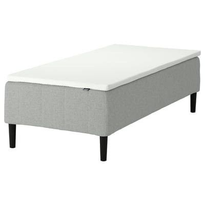 RÅHOLMAR Pocket spring mattress bse, 5 zones, incl leg and mattress pad firm/Tibbleby beige/grey Nordberget, 80x200 cm
