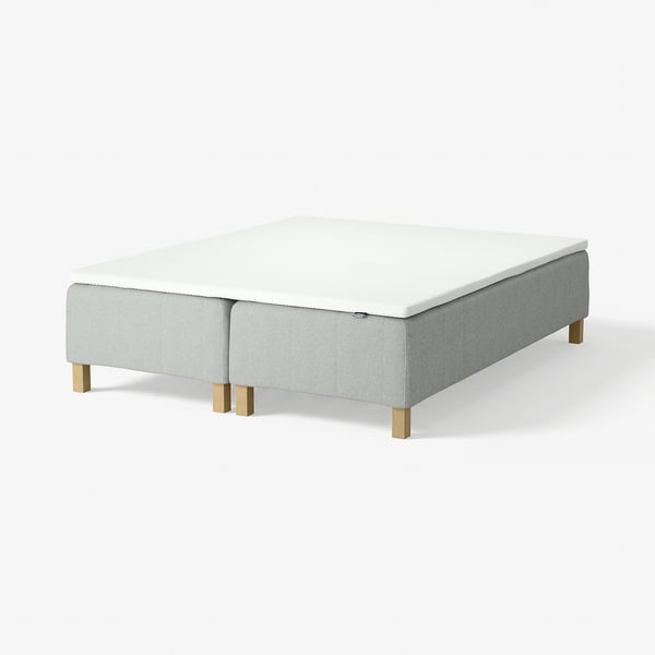 RÅHOLMAR Pocket spring mattress bse, 5 zones, incl leg and mattress pad firm/Tibbleby beige/grey Nordberget, 180x200 cm