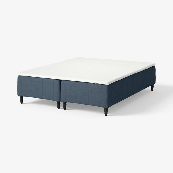 RÅHOLMAR Pocket spring mattress bse, 5 zones, incl leg and mattress pad medium firm/Kilanda dark blue Nisseholm, 160x200 cm