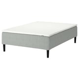 RÅHOLMAR Pocket spring mattress bse, 5 zones, incl leg and mattress pad medium firm/Tibbleby beige/grey Nisseholm, 140x200 cm
